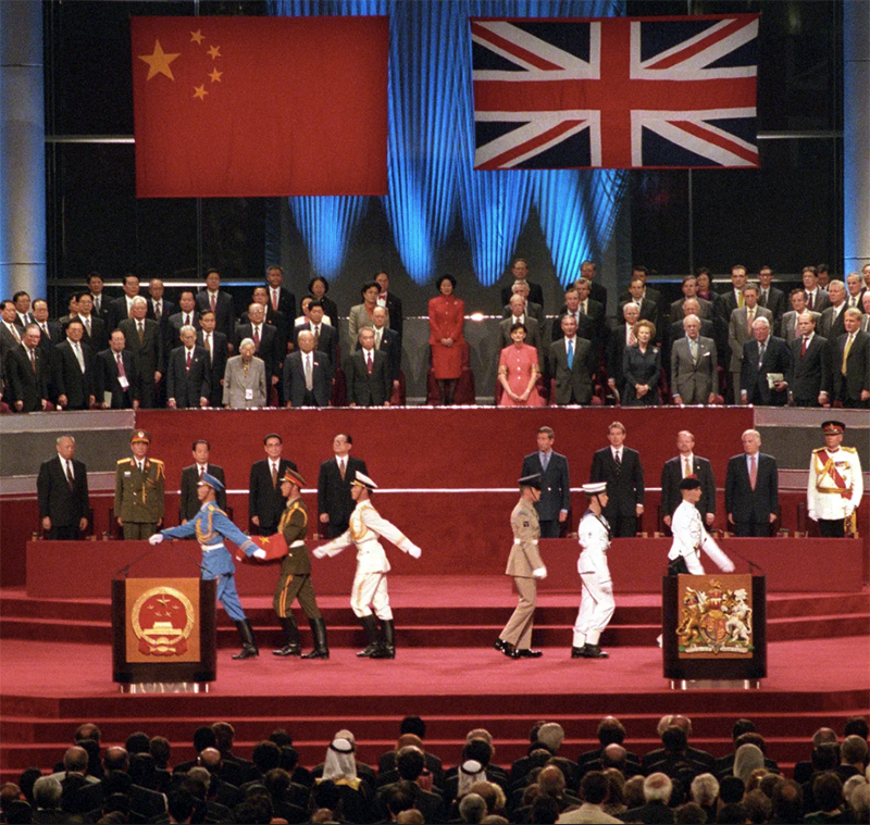 Image of the handover between Great Britain and the People’s Republic of China
